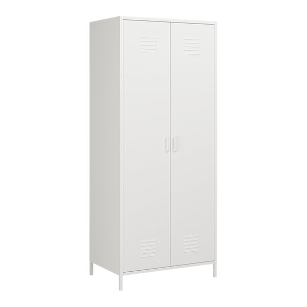 Armoire étagère meuble de rangement métallique 180 x 76 x 50 cm acier blanc 03_0008915