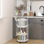 vidaXL Chariot de ménage avec panier de rangement Aluminium