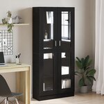Bibliothèques vidaXL 2 Pièces Chêne Noir 82 5x30 5x185 cm Bois d'ingénierie