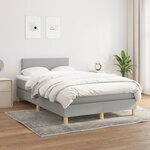 vidaXL Sommier à lattes de lit et matelas gris clair 120x190 cm tissu