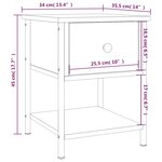 vidaXL Tables de chevet 2 Pièces chêne sonoma 34x35 5x45 cm