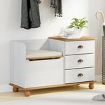 vidaXL Banc de rangement d'entrée ASKIM Blanc 100x39x62 cm Bois massif Pin