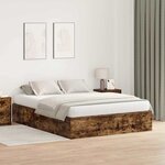 vidaXL Cadre de lit Chêne fumé 200 x 160 x 31 5 cm Bois d'ingénierie