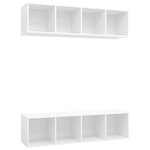 vidaXL Meubles TV muraux 2 Pièces Blanc Bois d'ingénierie