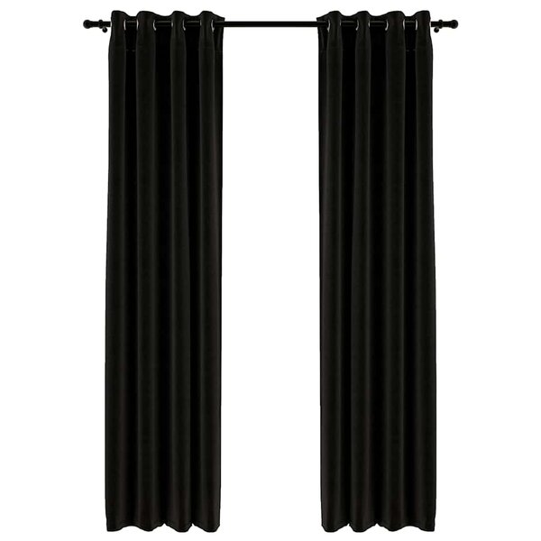 vidaXL Rideaux occultants Aspect de lin 2 Pièces Anthracite 140x225 cm