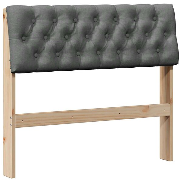 vidaXL Tête de lit capitonnée Gris foncé 90 cm Pin massif