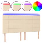 vidaXL Tête de lit à LED Crème 180x5x118/128 cm Tissu