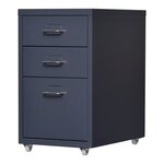 Caisson de bureau meuble de rangement pour documents dossiers fournitures de bureau à roulettes acier 48 x 28 x 41 cm gris 03_0006332