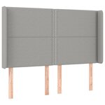 vidaXL Sommier à lattes de lit matelas LED Gris clair 140x190 cm Tissu