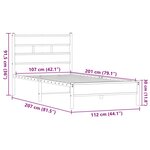 vidaXL Cadre de lit sans matelas chêne marron 107x203 cm
