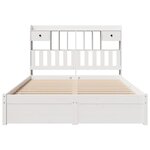 vidaXL Lit bibliothèque sans matelas blanc 150x200 cm bois pin massif
