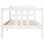 vidaXL Cadre de lit avec tête de lit sans matelas blanc 90x200 cm