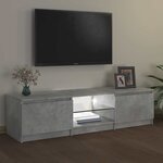 vidaXL Meuble TV avec lumières LED gris béton 140x40x36 cm