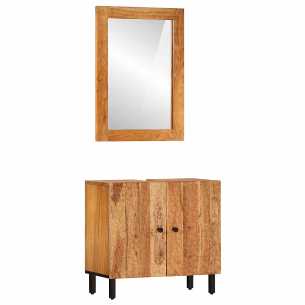 vidaXL Ensemble d'armoires de salle de bain 2 Pièces bois massif d'acacia