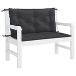vidaXL Coussin de banc de jardin noir 100x(50+50)x7 cm tissu oxford