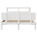 vidaXL Cadre de lit et tête de lit sans matelas blanc 135x190 cm