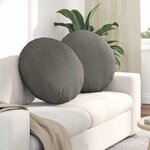 vidaXL Coussins de siège 2 Pièces Gris clair Ø 60 cm