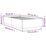 vidaXL Cadre de lit chêne marron 75x190 cm bois d'ingénierie