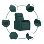 vidaXL Fauteuil inclinable vert foncé tissu
