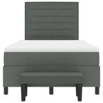 vidaXL Lit à ressorts avec matelas Gris foncé 120 x 200 cm tissu