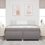 vidaXL Cadre de lit avec matelas Taupe 180 x 200 cm tissu