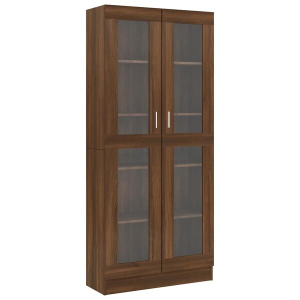 vidaXL Armoire à vitrine Chêne brun 82 5x30 5x185cm Bois ingénierie