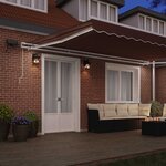 vidaXL Auvent manuel rétractable avec LED marron 500x300 cm