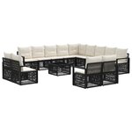 vidaXL Ensemble de canapé de jardin 14 Pièces Noir polyrotin