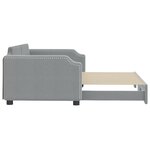 vidaXL Lit de jour avec lit gigogne gris clair 100x200 cm tissu