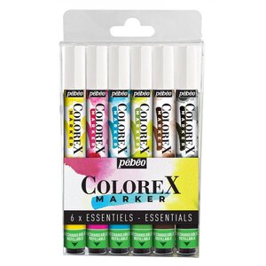 Set 6 marqueurs essentiels colorex pébéo
