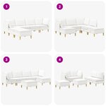 vidaXL Canapé modulaire avec rangement 6 Pièces Blanc Tissu