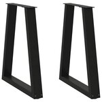 vidaXL Pieds de table à manger en V 2 pièces Noir 50x(72-73 3) cm Acier