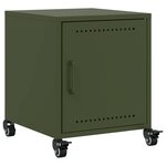 vidaXL Tables de chevet 2 Pièces vert olive 36x39x43 5 cm acier