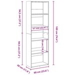 vidaXL Bibliothèque blanc 60x30x189 cm bois d'ingénierie