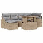 vidaXL Ensemble de canapé de jardin 7 Pièces beige et gris clair