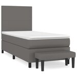 vidaXL Sommier à lattes de lit avec matelas Gris 90x190 cm Similicuir