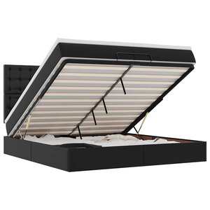 VidaXL Cadre de lit ottoman avec matelas noir 200x200 cm similicuir