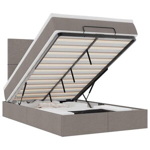 VidaXL Cadre de lit ottoman avec matelas taupe 120x190 cm tissu
