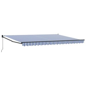 vidaXL Auvent rétractable Bleu et Blanc 4 x 2 m