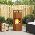 vidaXL Braise Marron 35 x 35 x 100 cm Acier résistant aux intempéries