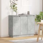 Buffet vidaXL avec LED  Gris béton  90x32x75 cm  en bois d'ingénierie