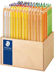 Présentoir Bois de 112 Crayons de couleur Noris jumbo 4 mm Assortis STAEDTLER