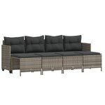 vidaXL Salon de jardin 5 Pièces avec coussins gris résine tressée