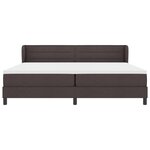 vidaXL Lit à ressorts avec matelas Marron foncé 200 x 200 cm tissu