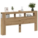 vidaXL Tête de lit à LED chêne artisanal 200x18 5x103 5 cm