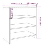 vidaXL Buffet Chêne sonoma 70x40 5x75 cm Bois d'ingénierie