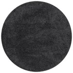 Tapis shaggy vidaXL avec dos en latex Gris foncé ø120 cm