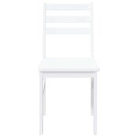 vidaXL Chaises à manger 2 Pièces blanc bois massif caoutchouc