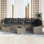 vidaXL Ensemble de Canapés avec coussin 8 Pièces polyrotin