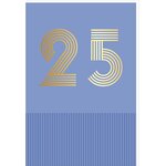 Carte D'anniversaire 25 Ans En Or - Bleu - A Message - Pour Homme Et Femme - 11 5 X 17 Cm - Draeger paris